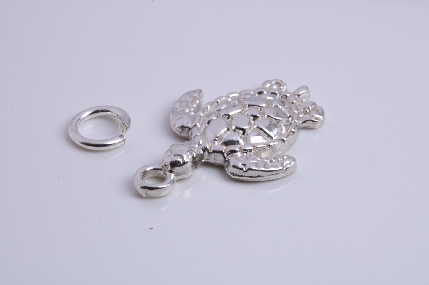 Turtle Charm, Traditional Charm, Made from Solid 925 Grade Sterling Silver, Complete with Attachment Link