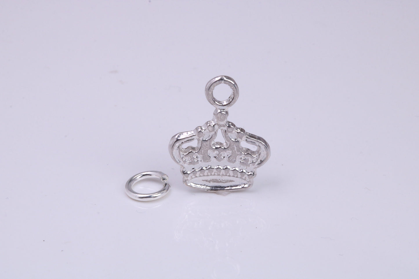 Royal Crown Charm, Traditional Charm, Made from Solid 925 Grade Sterling Silver, Complete with Attachment Link