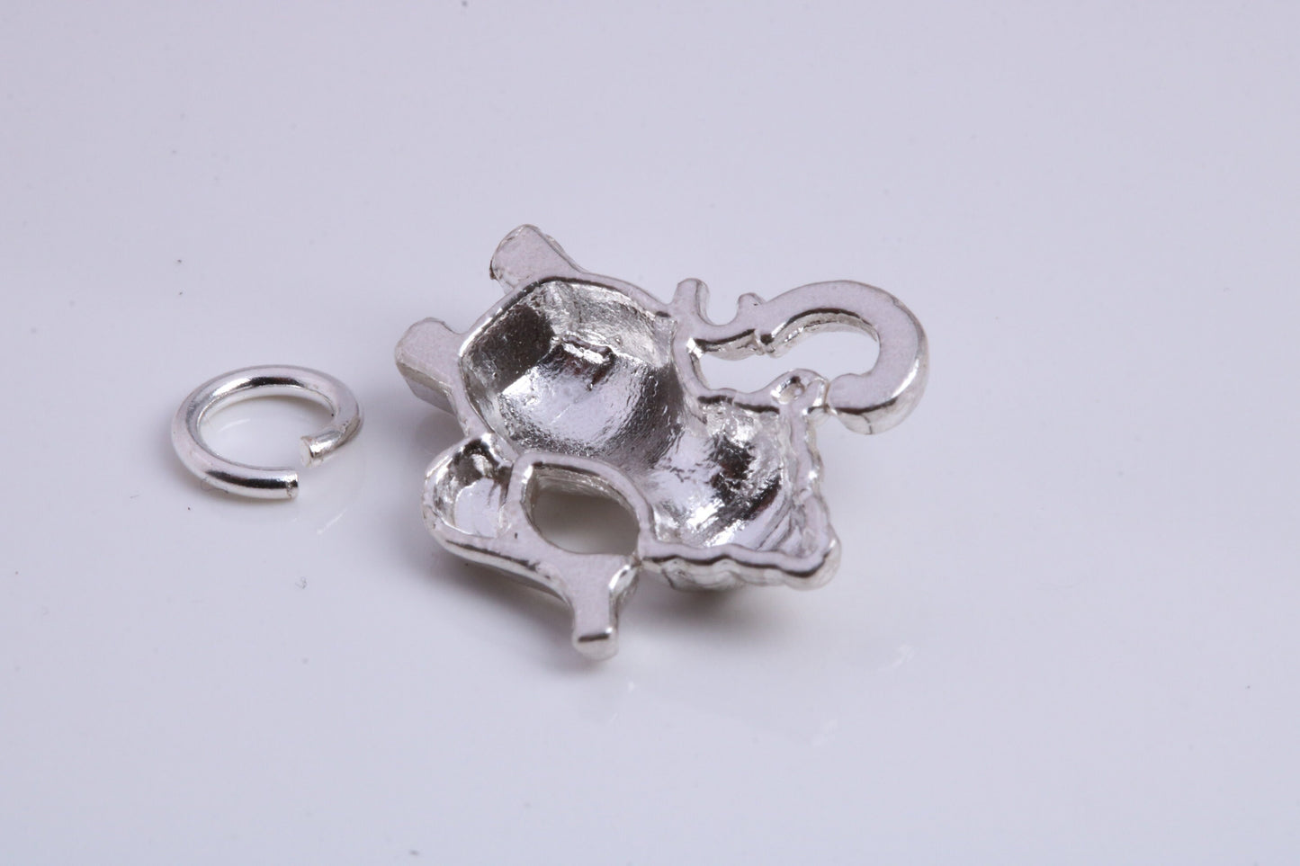 Tea Pot Charm, Traditional Charm, Made from Solid 925 Grade Sterling Silver, Complete with Attachment Link