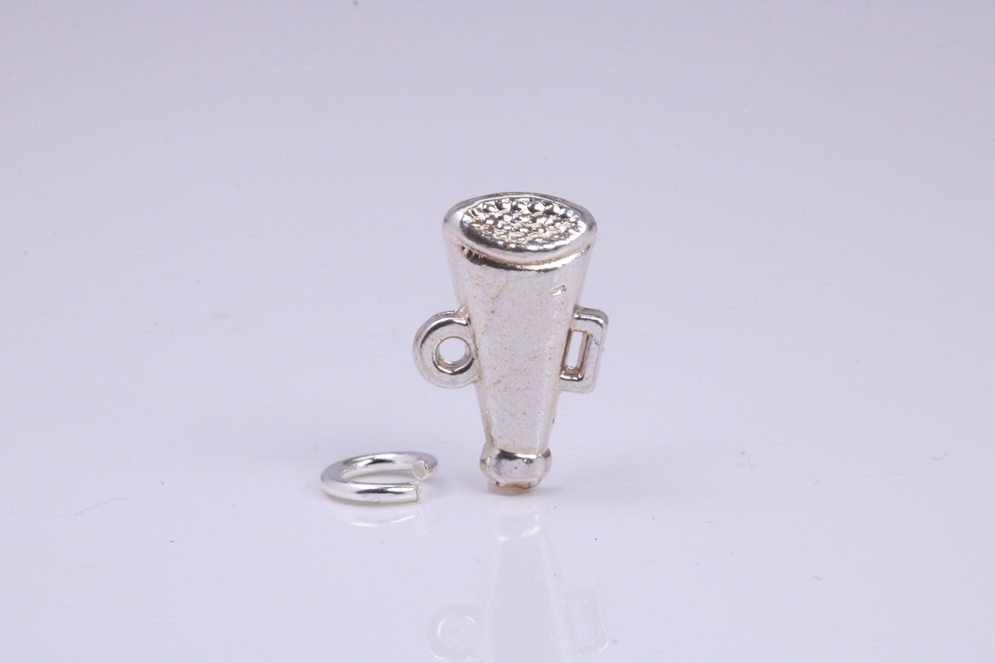 Vintage Megaphone Charm, Traditional Charm, Made from Solid 925 Grade Sterling Silver, Complete with Attachment Link