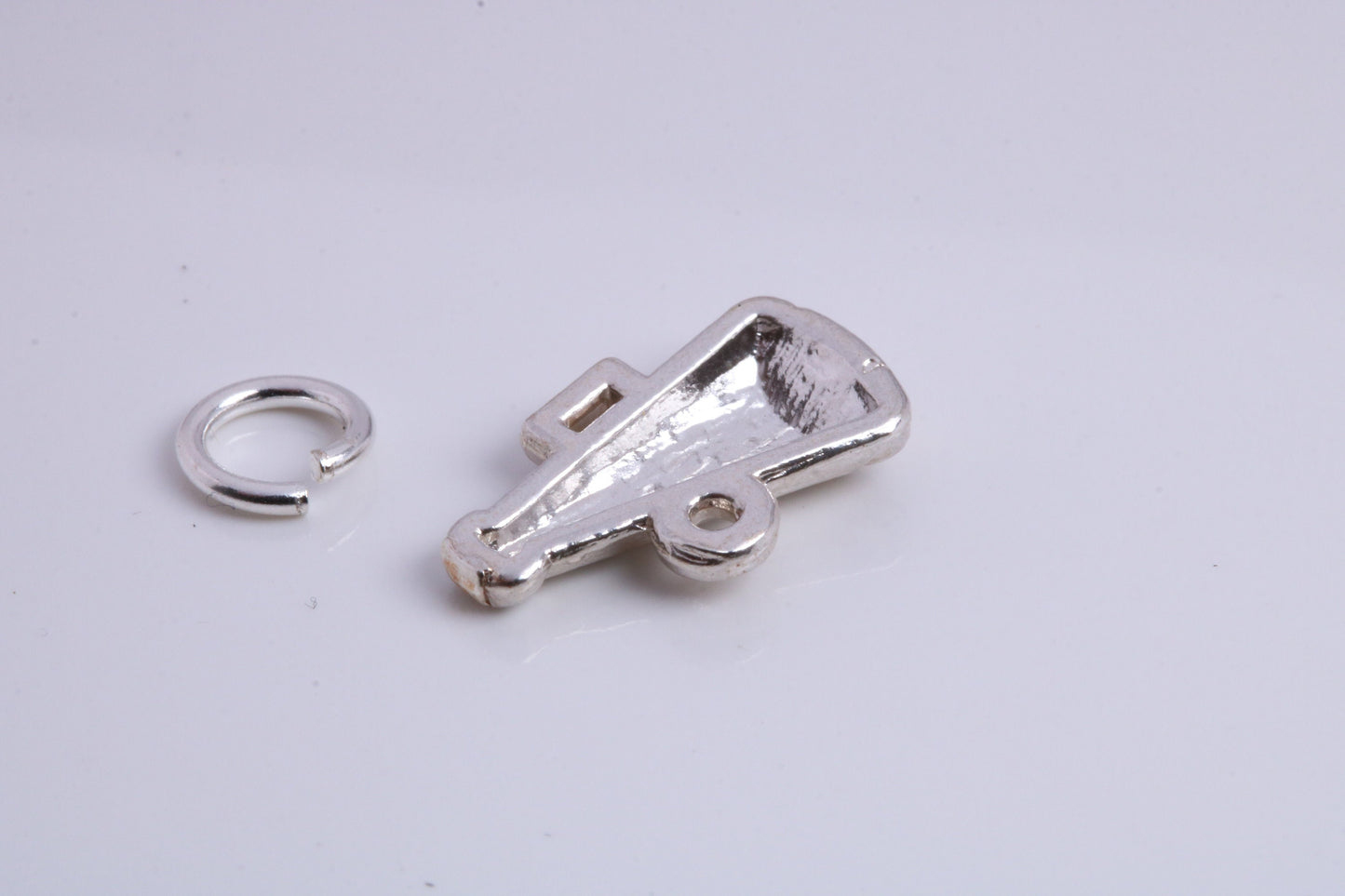 Vintage Megaphone Charm, Traditional Charm, Made from Solid 925 Grade Sterling Silver, Complete with Attachment Link