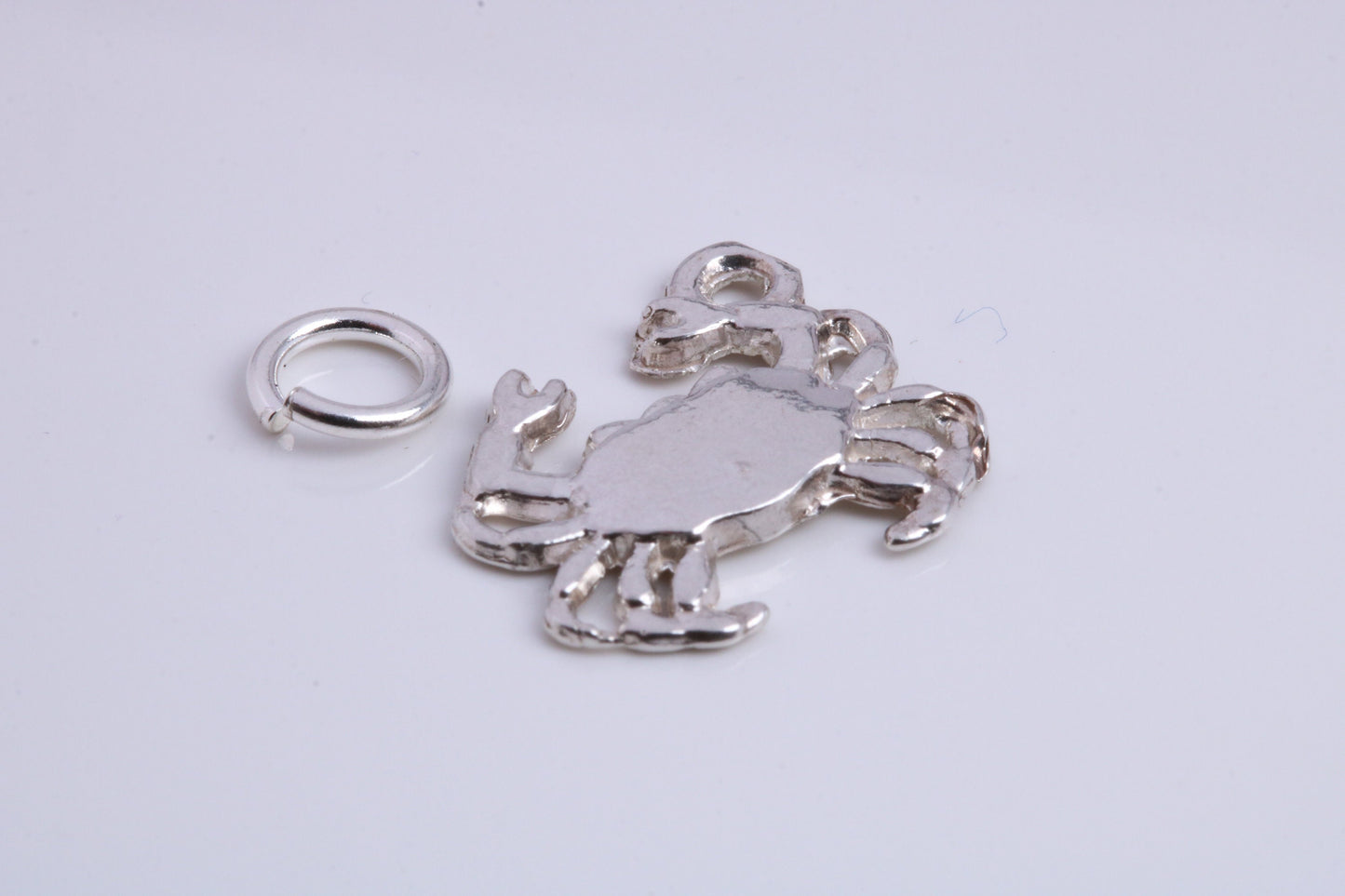 Crab Charm, Traditional Charm, Made from Solid 925 Grade Sterling Silver, Complete with Attachment Link