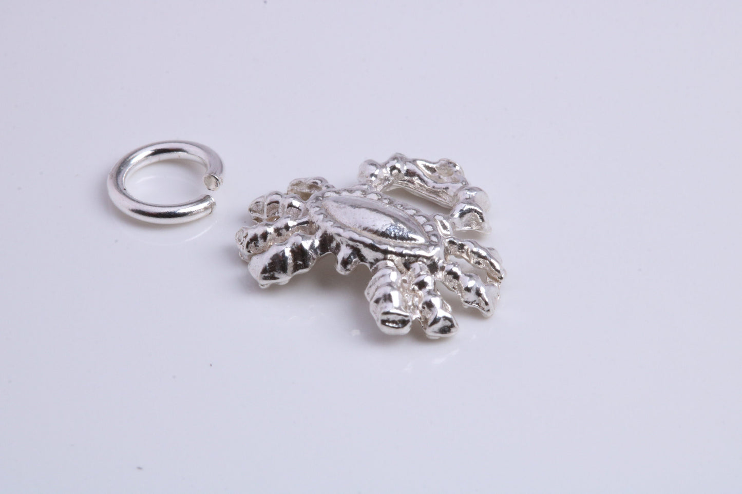 Crab Charm, Traditional Charm, Made from Solid 925 Grade Sterling Silver, Complete with Attachment Link