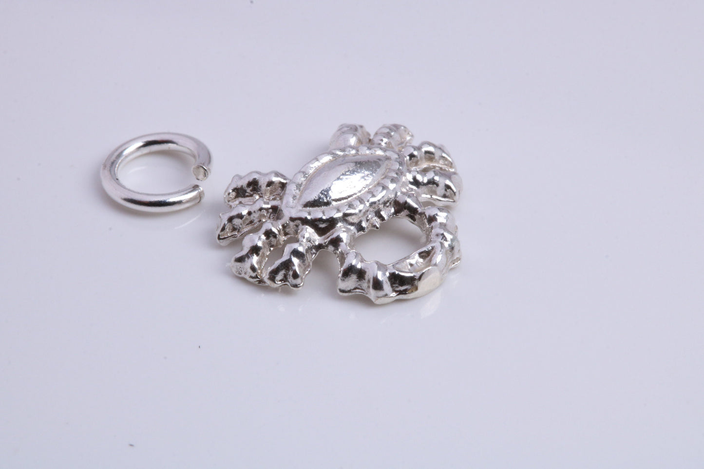 Crab Charm, Traditional Charm, Made from Solid 925 Grade Sterling Silver, Complete with Attachment Link