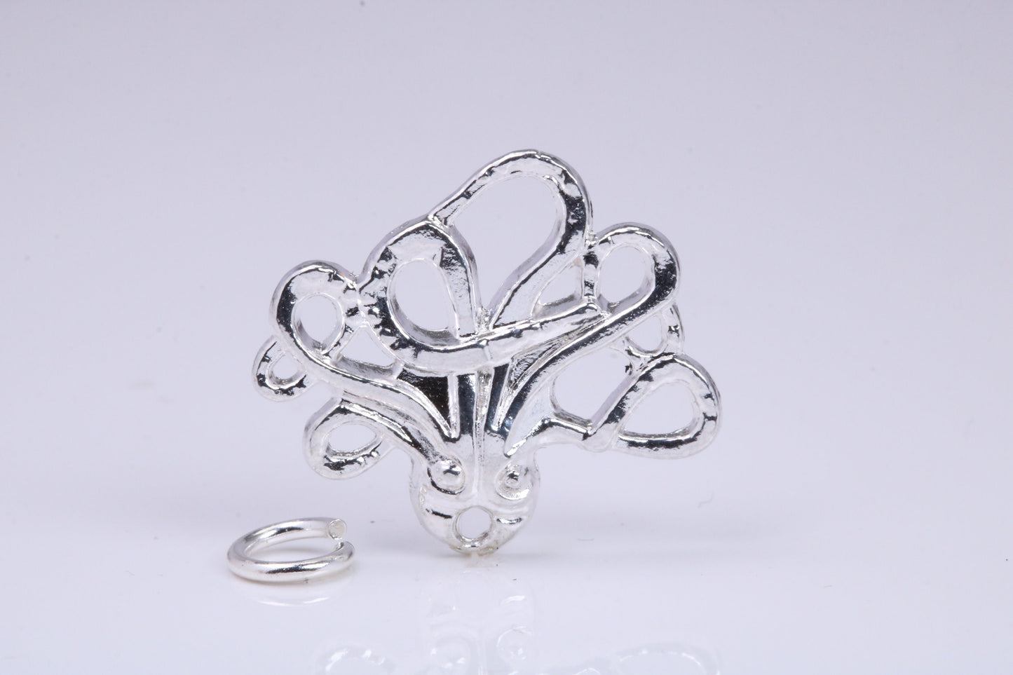 Octopus Charm, Traditional Charm, Made from Solid 925 Grade Sterling Silver, Complete with Attachment Link