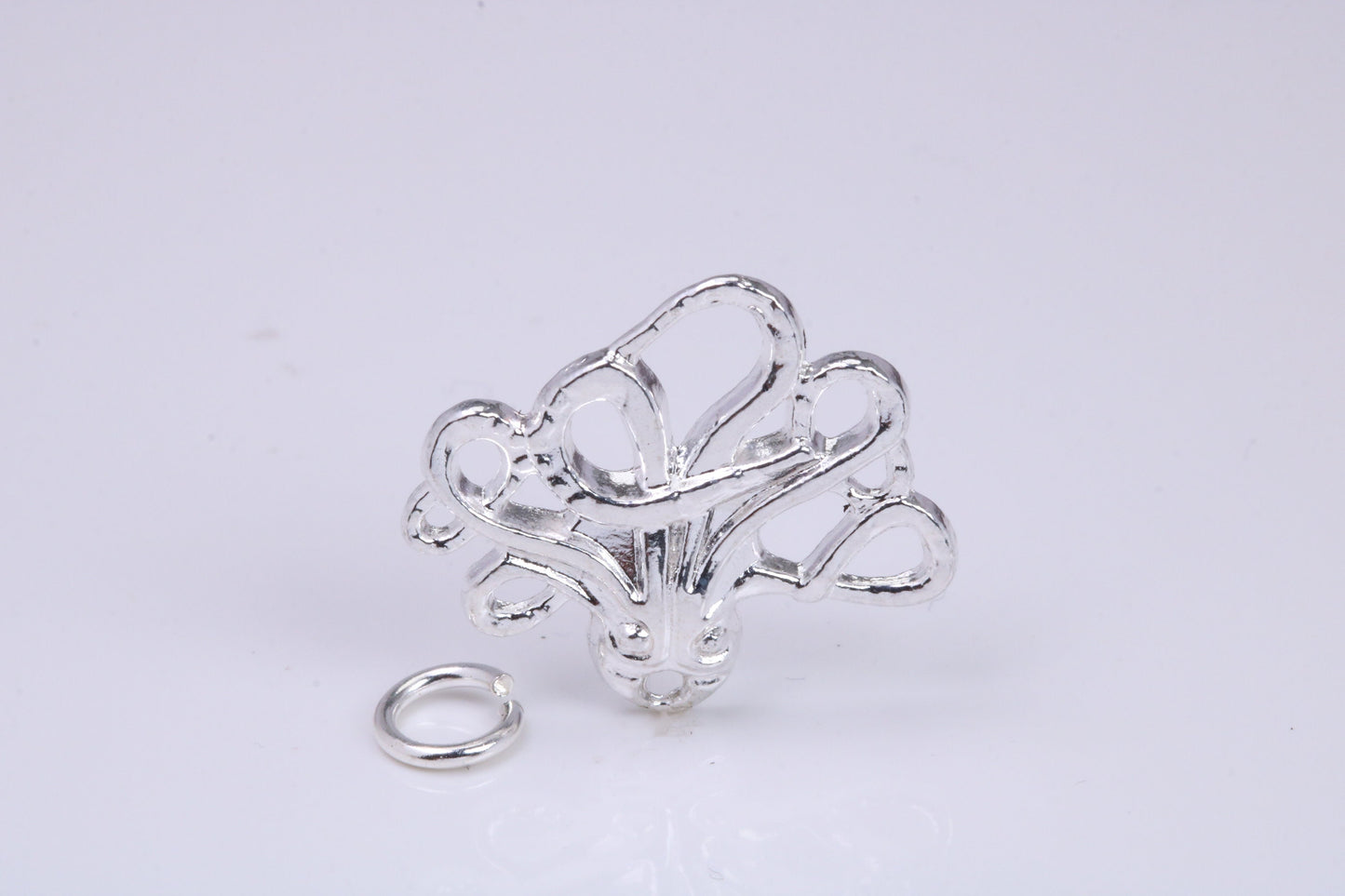 Octopus Charm, Traditional Charm, Made from Solid 925 Grade Sterling Silver, Complete with Attachment Link