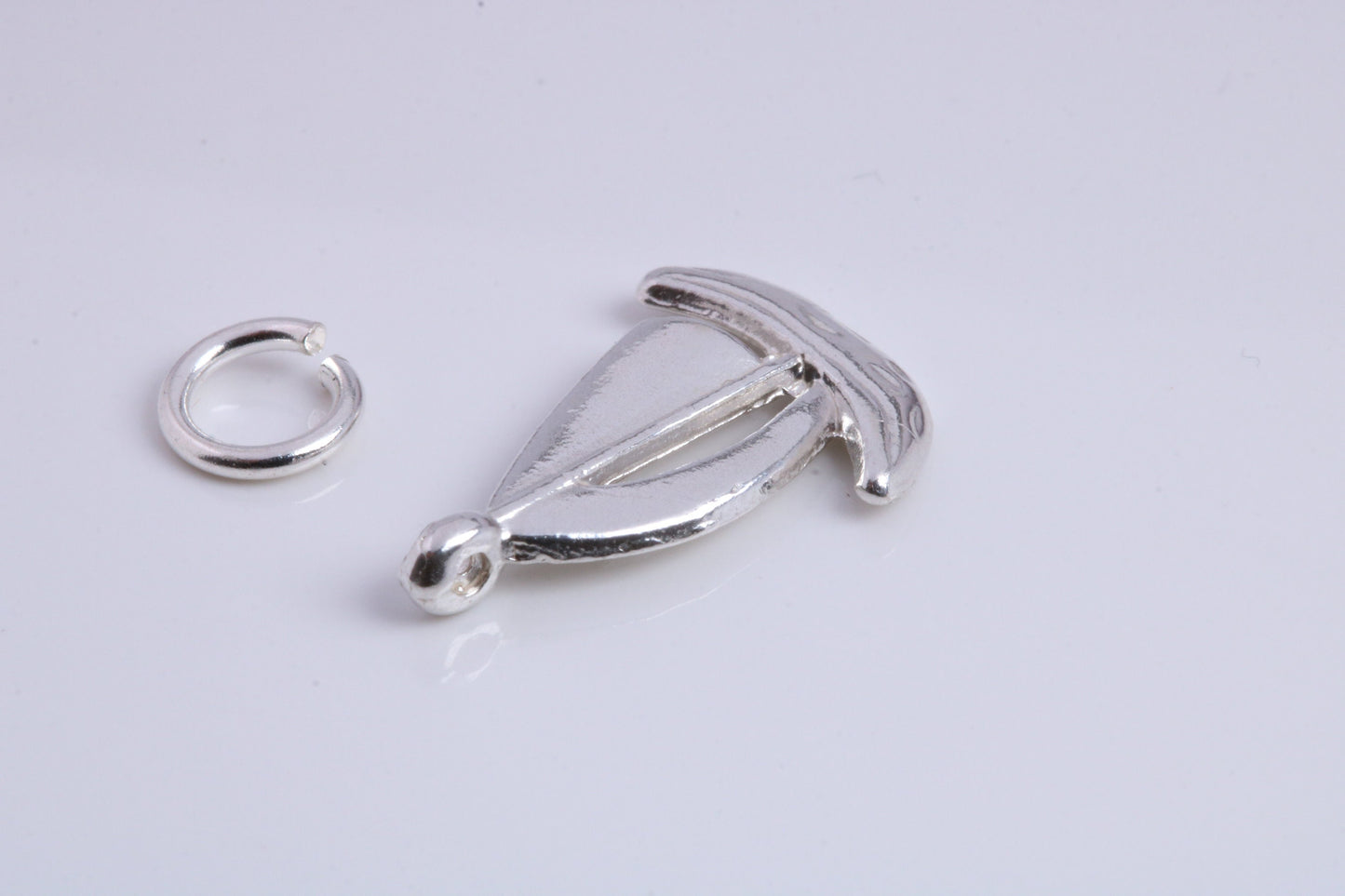 Sailing Dingy Charm, Traditional Charm, Made from Solid 925 Grade Sterling Silver, Complete with Attachment Link