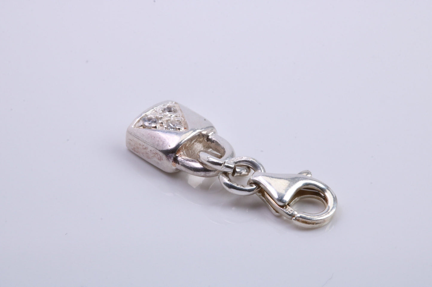 Padlock Charm, Traditional Charm, Made from Solid 925 Grade Sterling Silver, Complete with Attachment Link