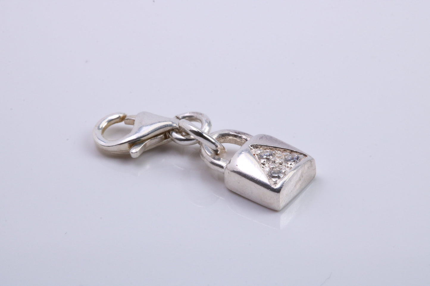 Padlock Charm, Traditional Charm, Made from Solid 925 Grade Sterling Silver, Complete with Attachment Link