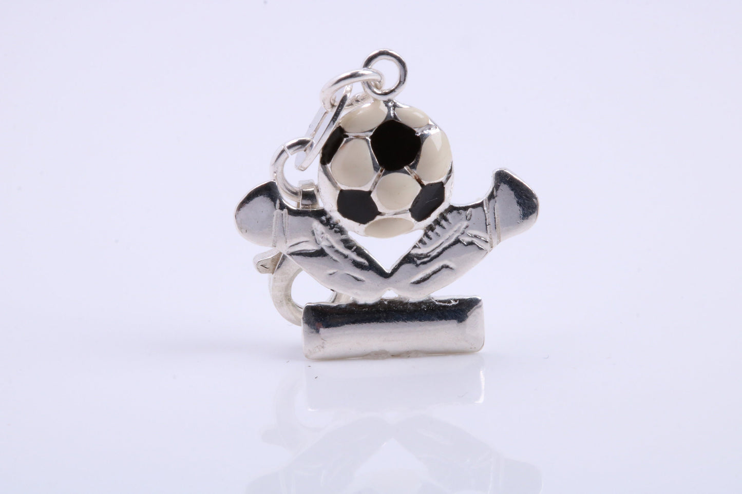 Foot Ball Trophy Charm, Traditional Charm, Made from Solid 925 Grade Sterling Silver, Complete with Attachment Link