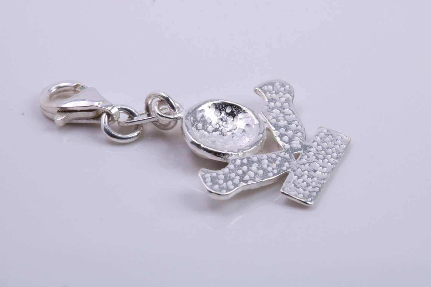 Foot Ball Trophy Charm, Traditional Charm, Made from Solid 925 Grade Sterling Silver, Complete with Attachment Link