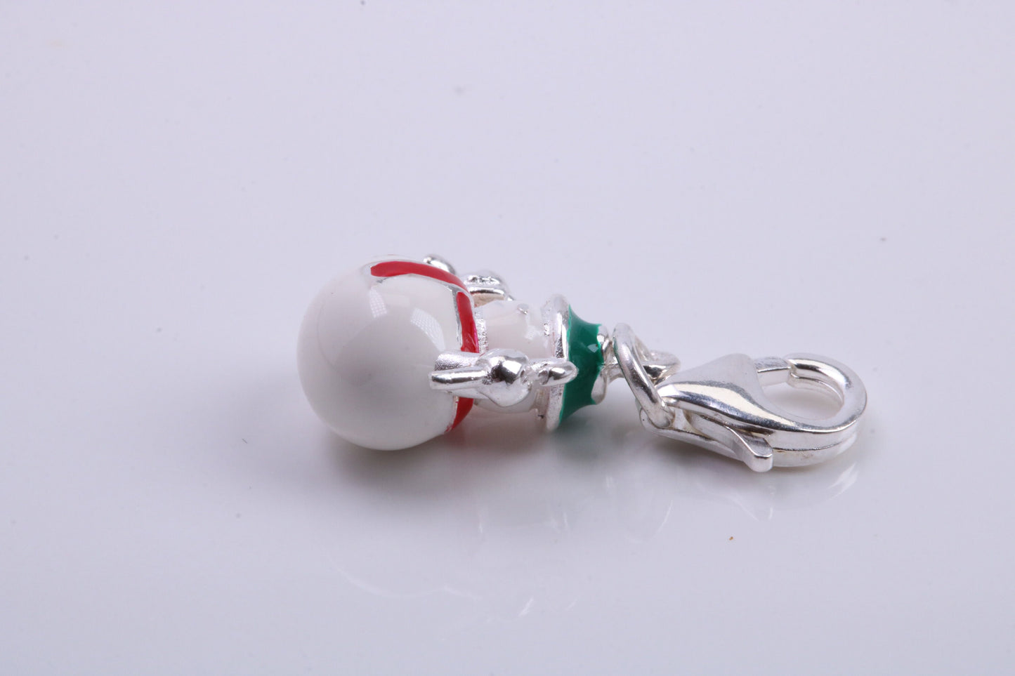 Snowman Charm, Traditional Charm, Made from Solid 925 Grade Sterling Silver, Complete with Attachment Link