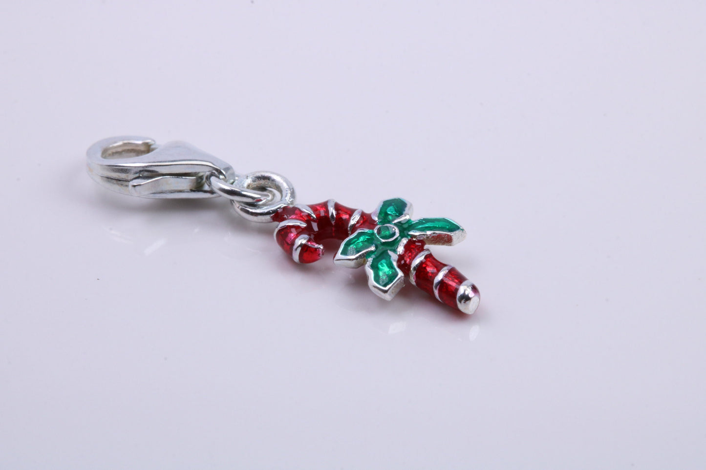 Christmas Candy Charm, Traditional Charm, Made from Solid 925 Grade Sterling Silver, Complete with Attachment Link