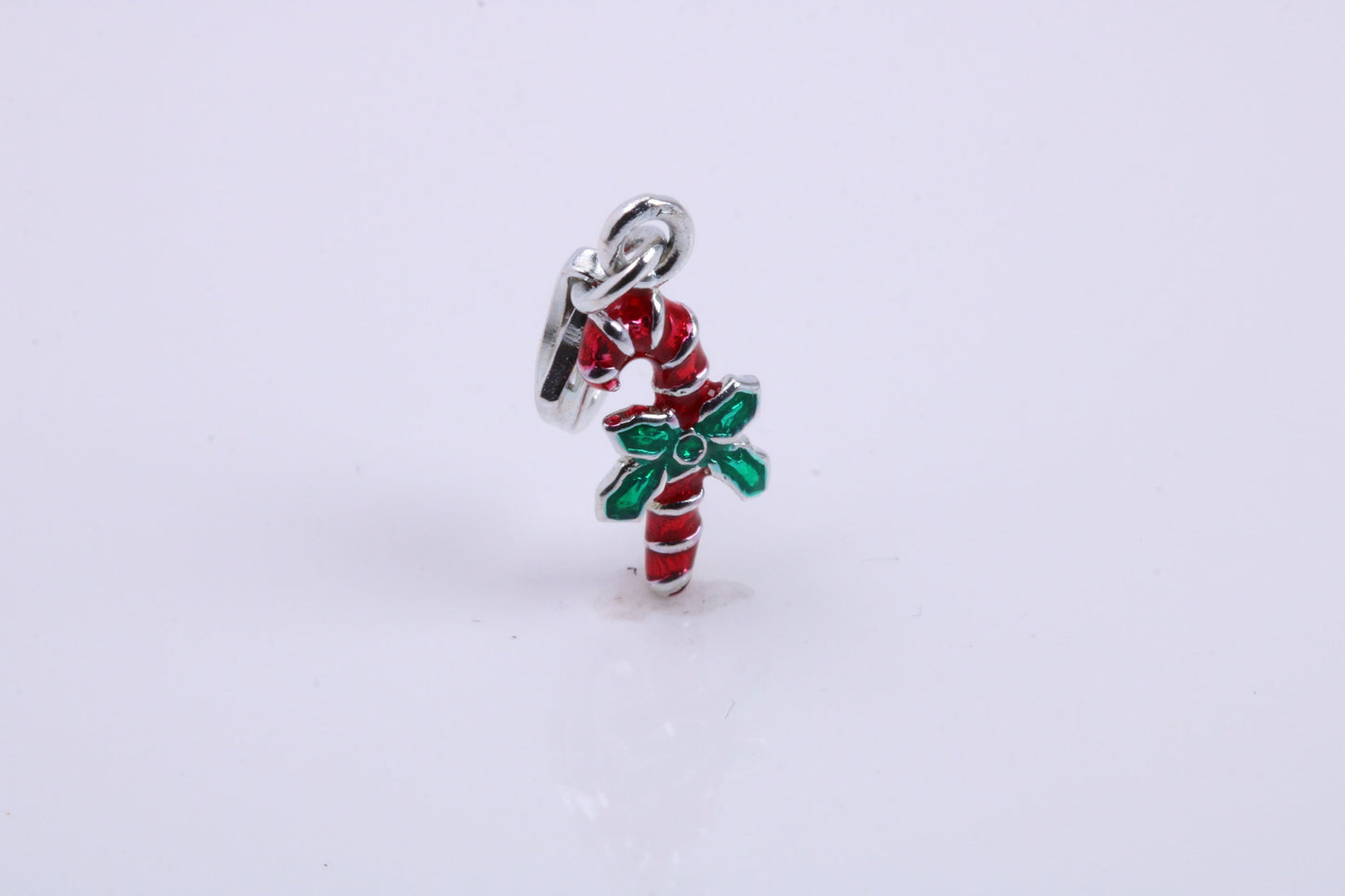 Christmas Candy Charm, Traditional Charm, Made from Solid 925 Grade Sterling Silver, Complete with Attachment Link