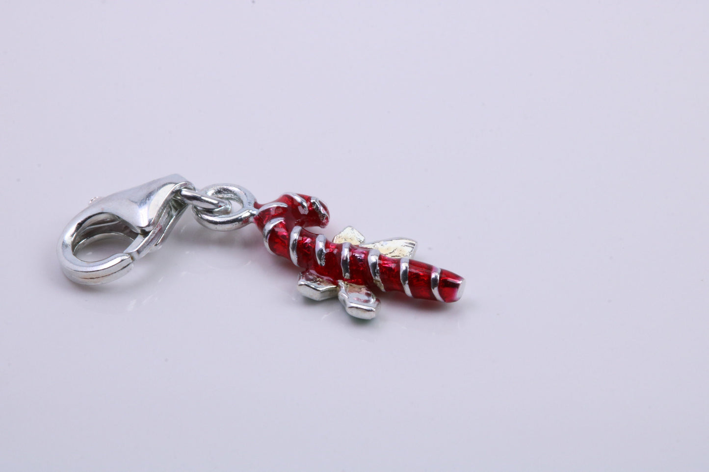 Christmas Candy Charm, Traditional Charm, Made from Solid 925 Grade Sterling Silver, Complete with Attachment Link