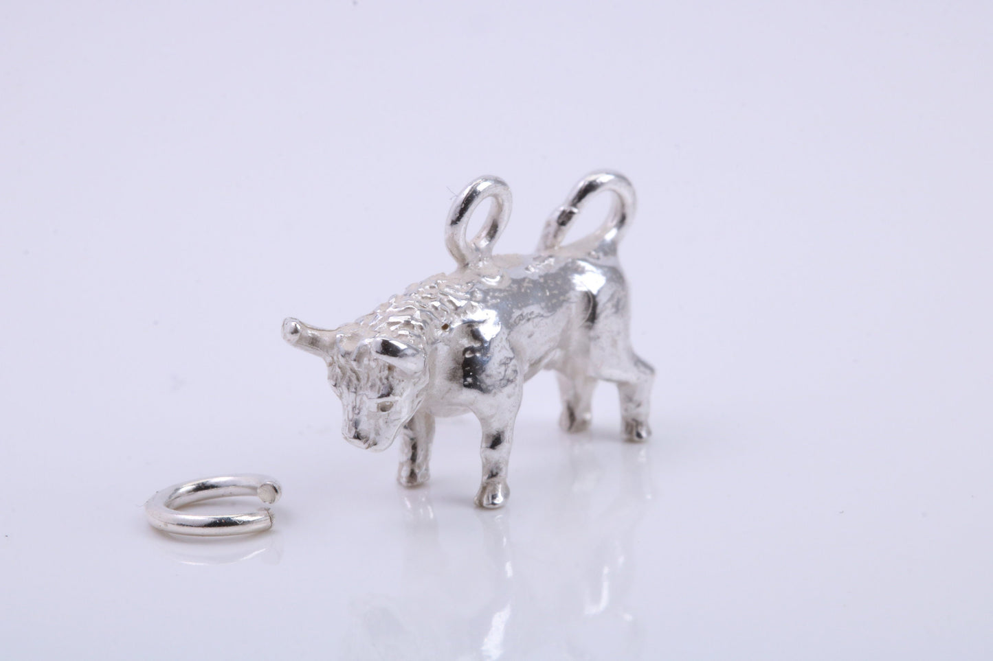 Taurus Zodiac Sign Charm, Traditional Charm, Made from Solid 925 Grade Sterling Silver, Complete with Attachment Link
