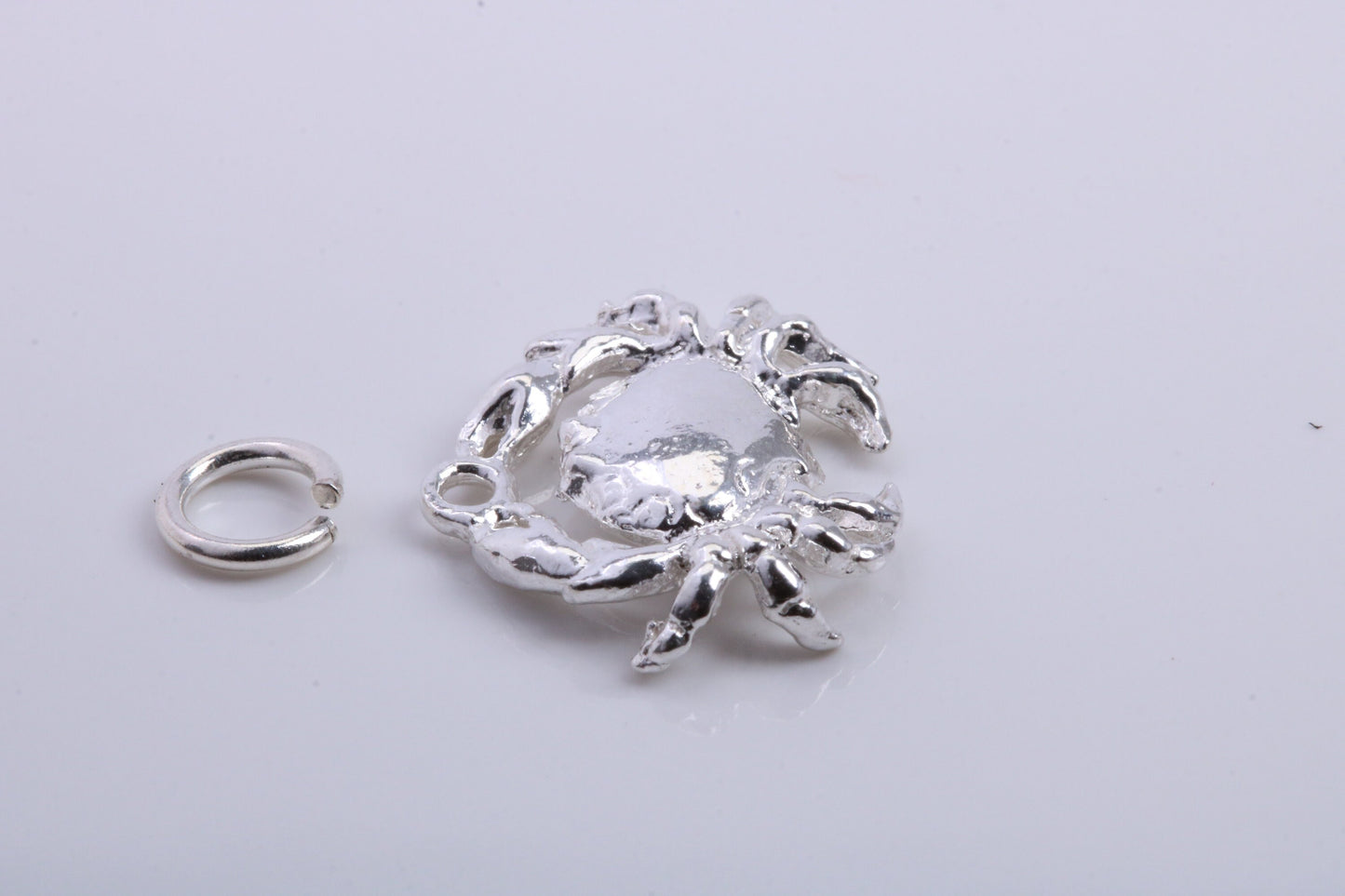 Cancer Zodiac Sign Charm, Traditional Charm, Made from Solid 925 Grade Sterling Silver, Complete with Attachment Link