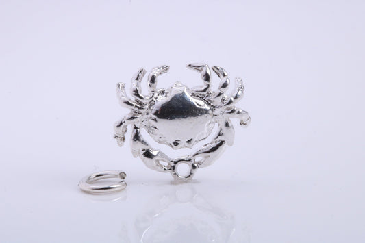 Cancer Zodiac Sign Charm, Traditional Charm, Made from Solid 925 Grade Sterling Silver, Complete with Attachment Link