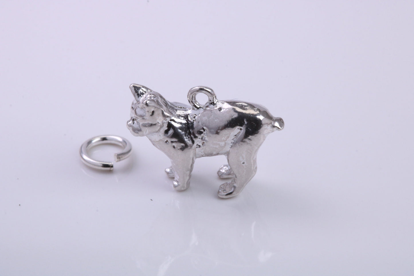 Manx Cat Charm, Traditional Charm, Made from Solid 925 Grade Sterling Silver, Complete with Attachment Link