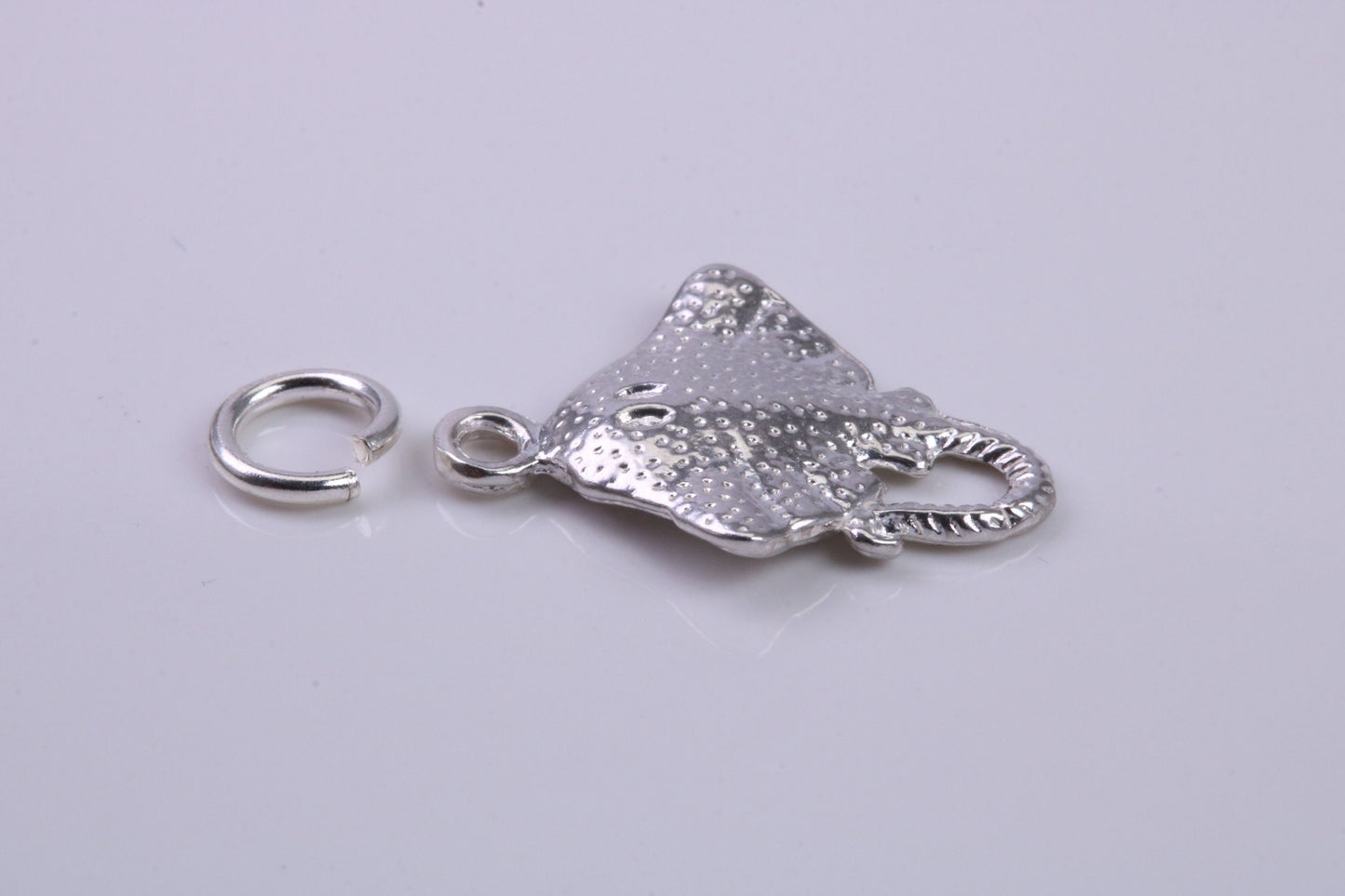 Sting Ray Charm, Traditional Charm, Made from Solid 925 Grade Sterling Silver, Complete with Attachment Link
