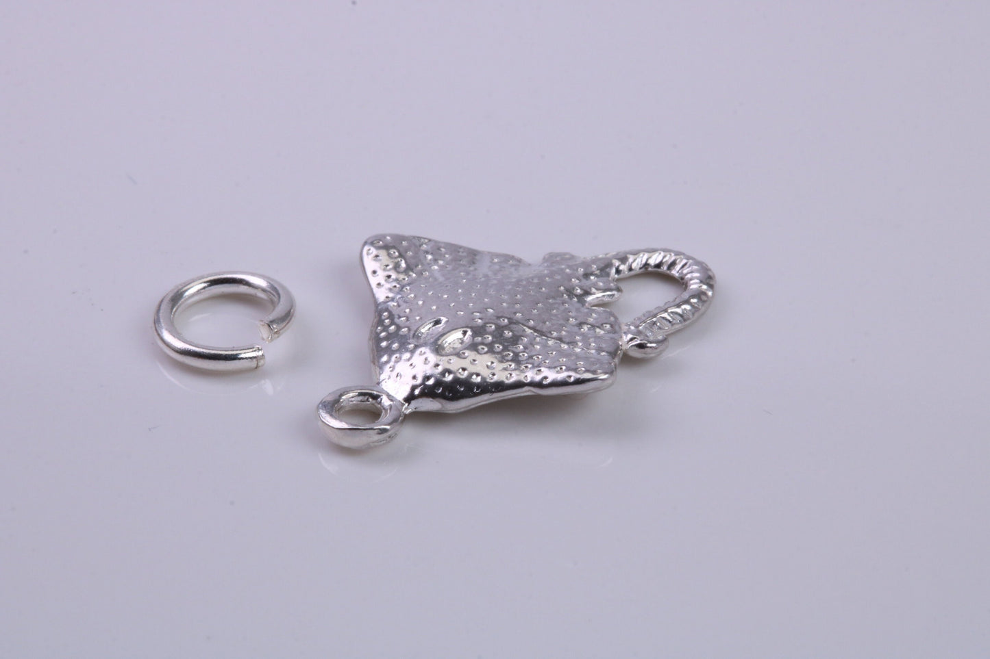Sting Ray Charm, Traditional Charm, Made from Solid 925 Grade Sterling Silver, Complete with Attachment Link