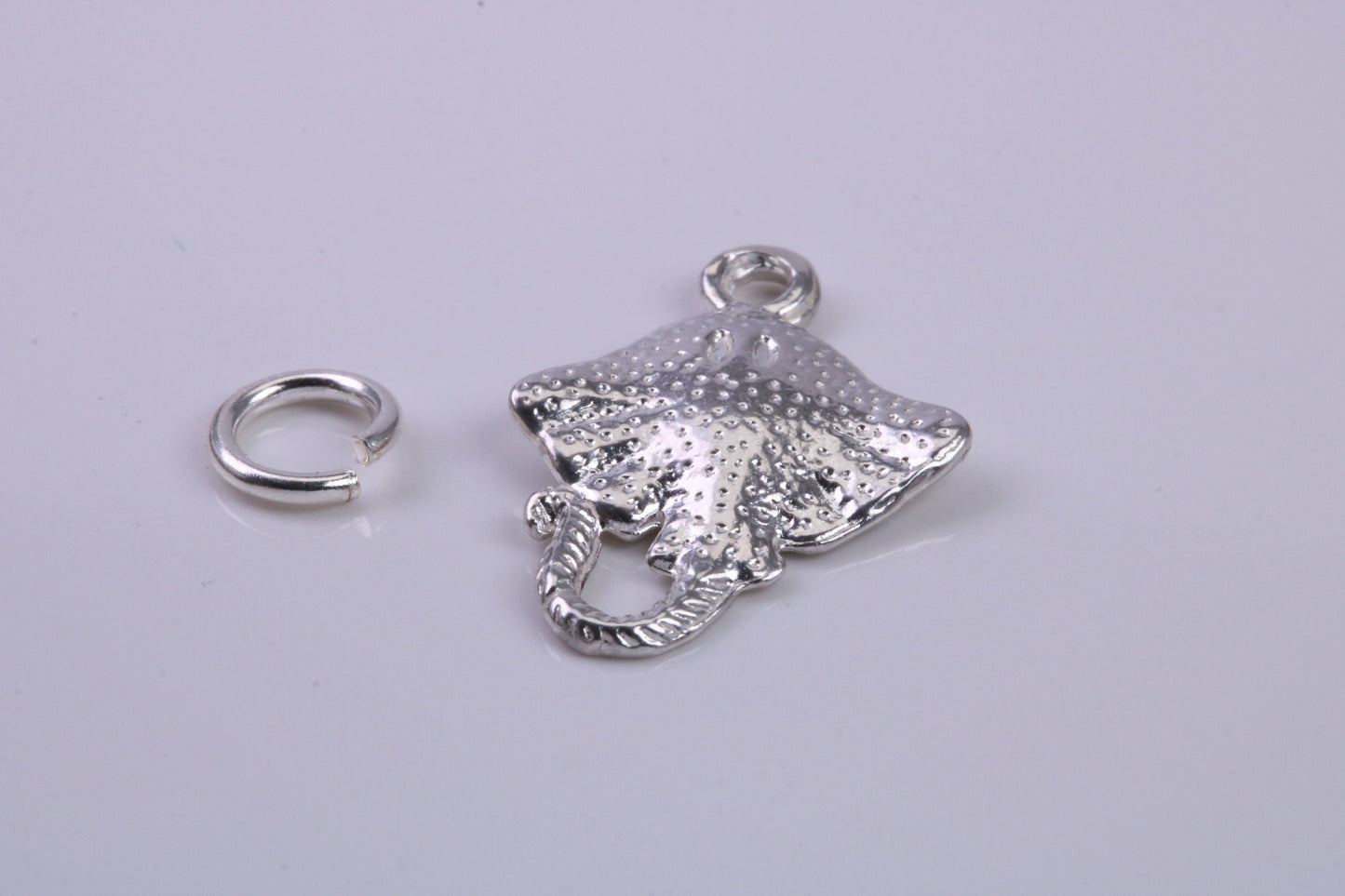 Sting Ray Charm, Traditional Charm, Made from Solid 925 Grade Sterling Silver, Complete with Attachment Link