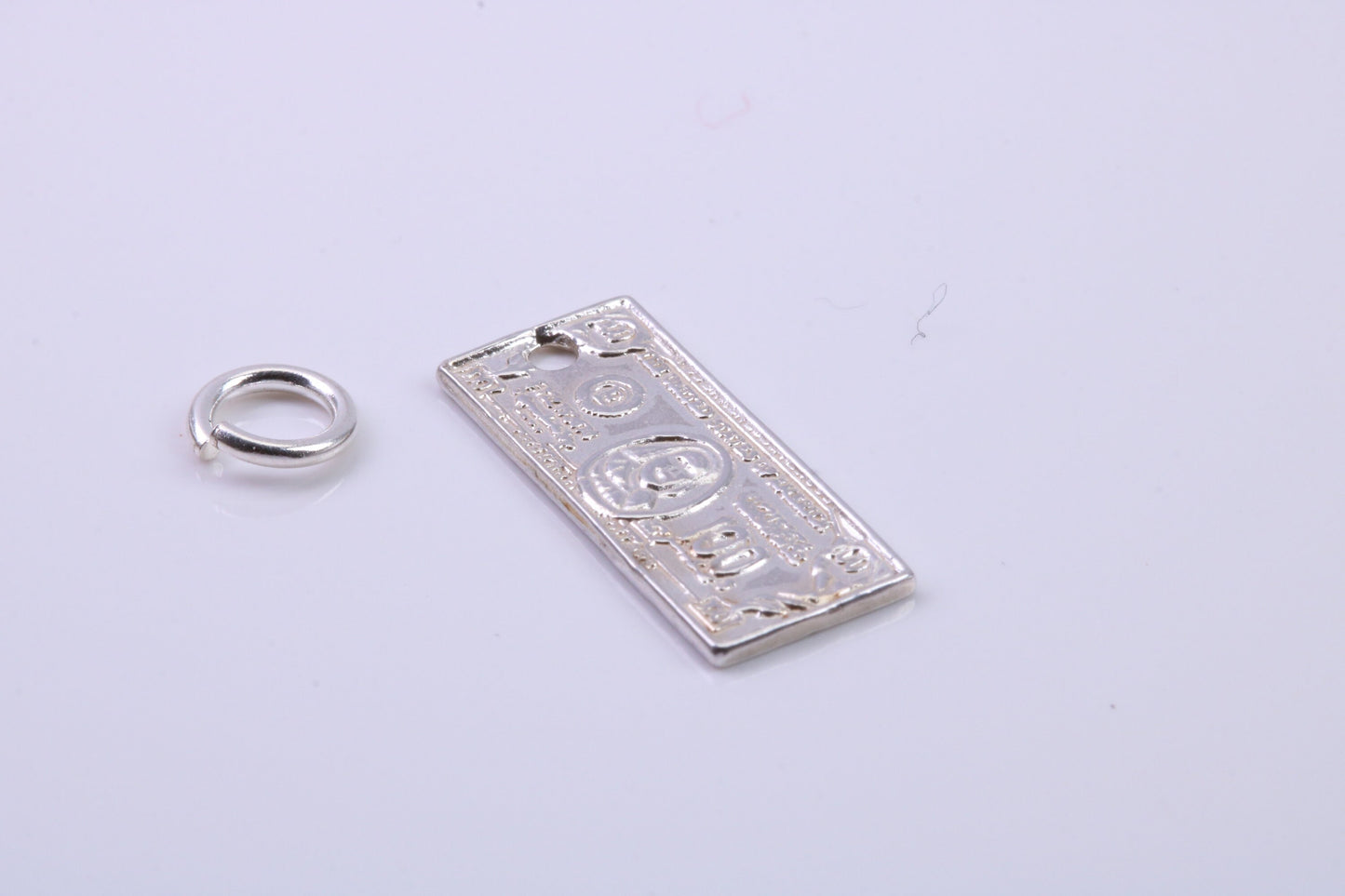 100 Dollar Bill Charm, Traditional Charm, Made from Solid 925 Grade Sterling Silver, Complete with Attachment Link