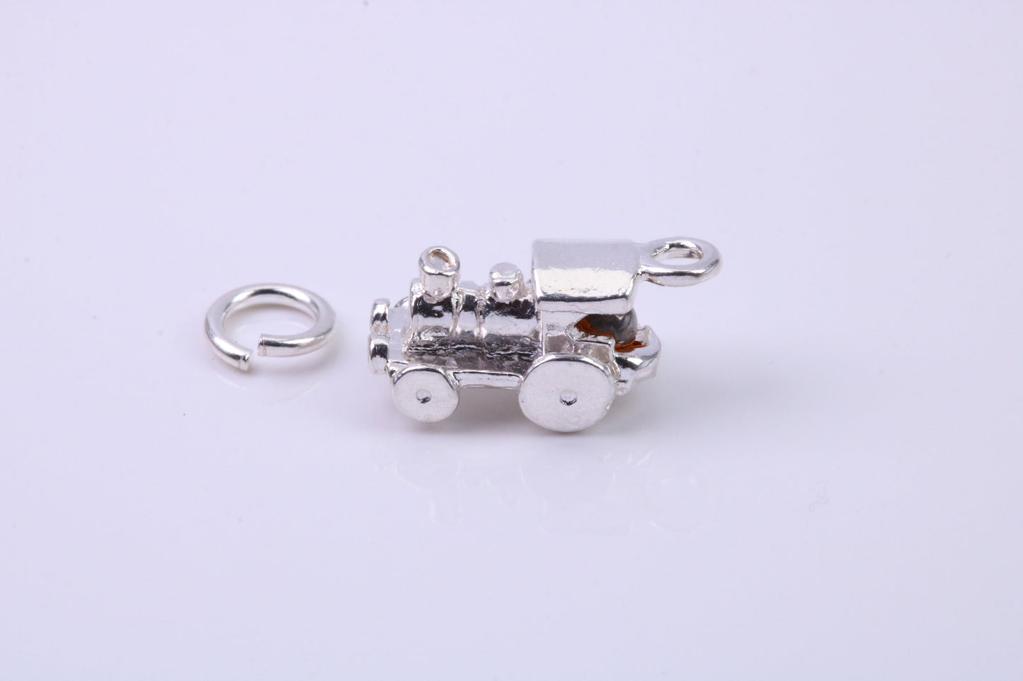 Train Charm, Traditional Charm, Made from Solid 925 Grade Sterling Silver, Complete with Attachment Link