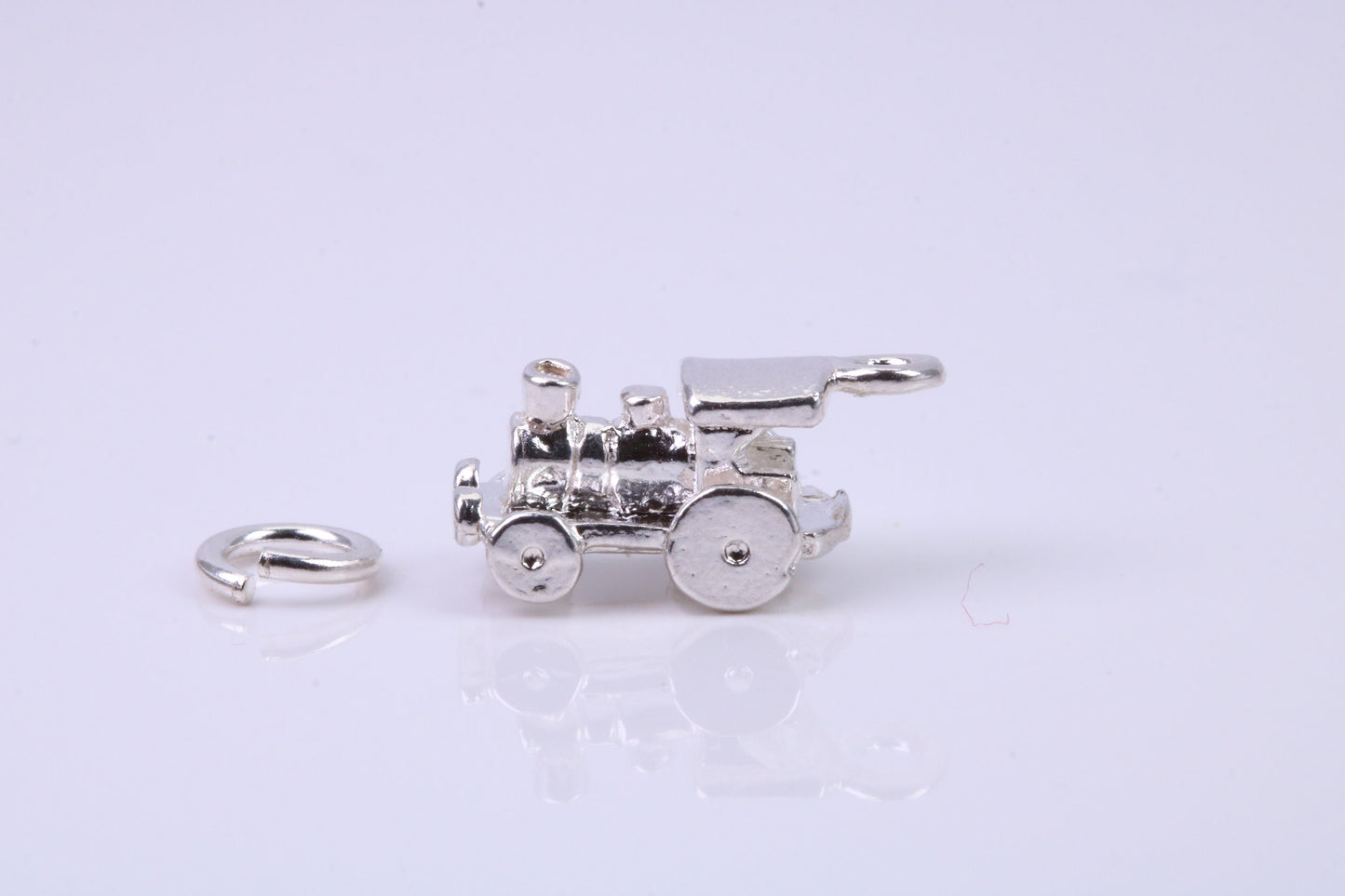 Train Charm, Traditional Charm, Made from Solid 925 Grade Sterling Silver, Complete with Attachment Link