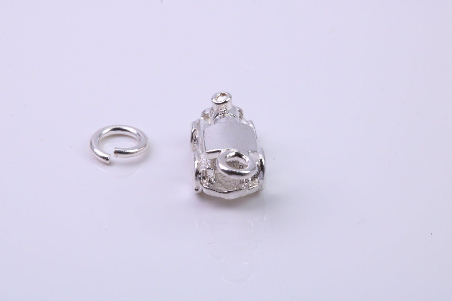 Train Charm, Traditional Charm, Made from Solid 925 Grade Sterling Silver, Complete with Attachment Link
