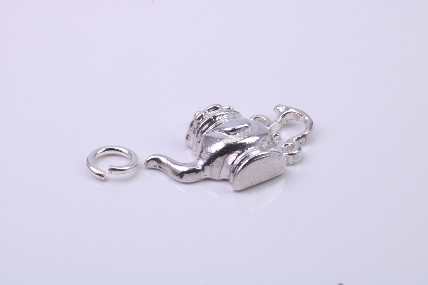 Tea Pot Charm, Traditional Charm, Made from Solid 925 Grade Sterling Silver, Complete with Attachment Link