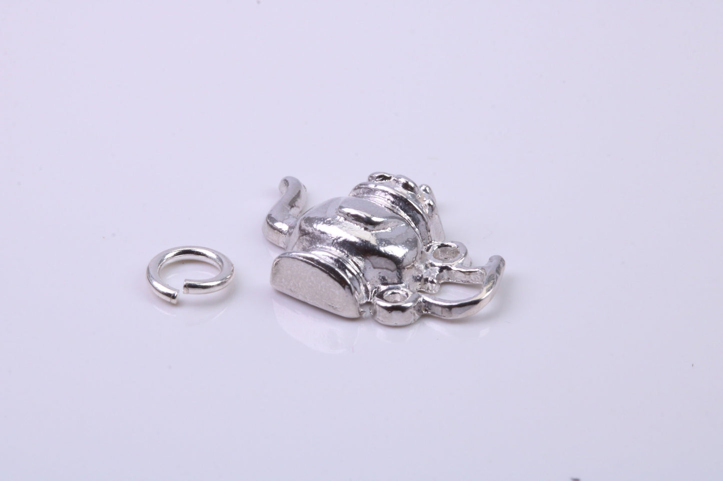 Tea Pot Charm, Traditional Charm, Made from Solid 925 Grade Sterling Silver, Complete with Attachment Link