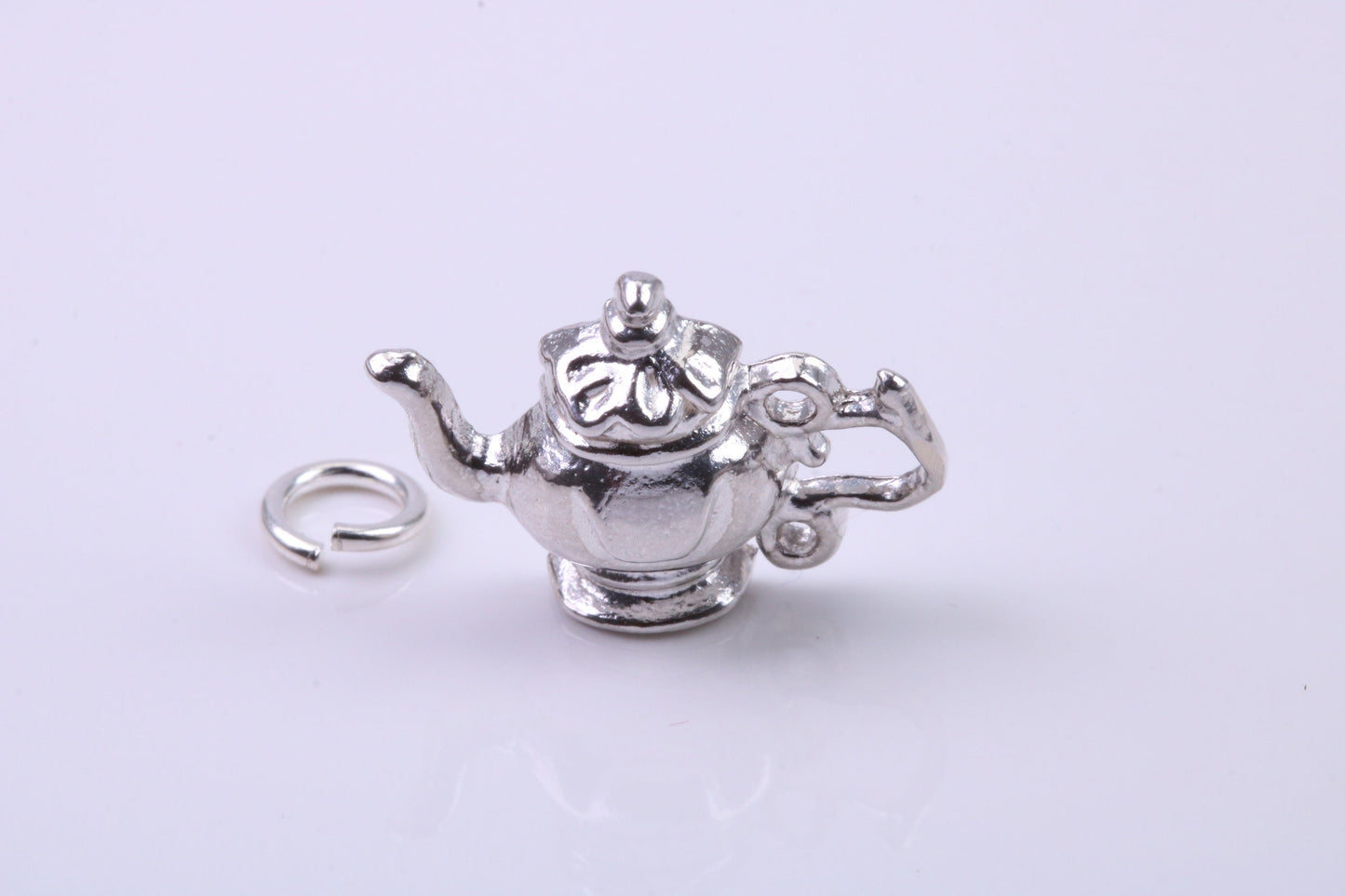Tea Pot Charm, Traditional Charm, Made from Solid 925 Grade Sterling Silver, Complete with Attachment Link