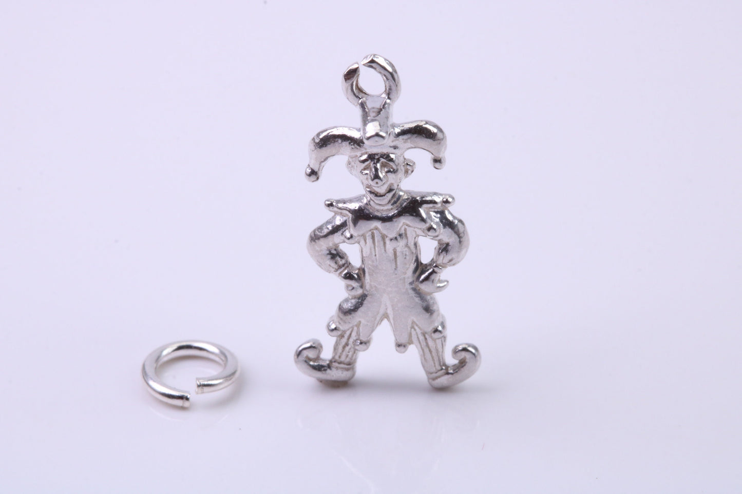 Jester Charm, Traditional Charm, Made from Solid 925 Grade Sterling Silver, Complete with Attachment Link