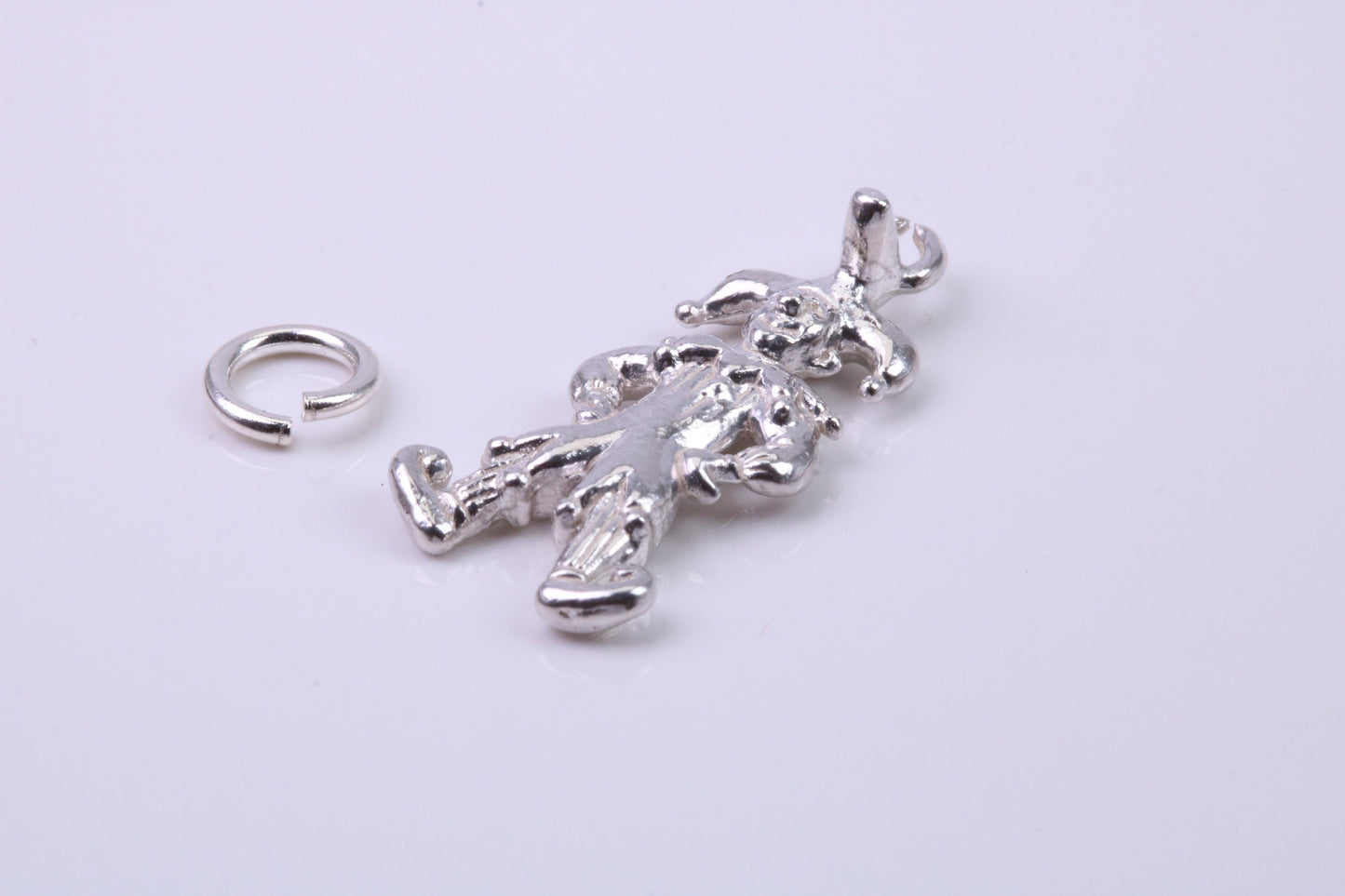 Jester Charm, Traditional Charm, Made from Solid 925 Grade Sterling Silver, Complete with Attachment Link