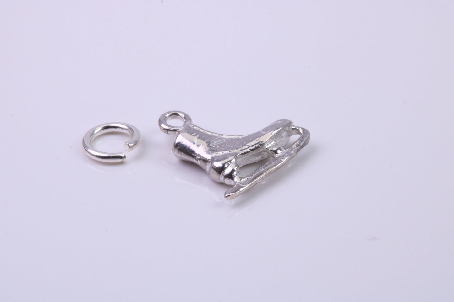 Ice Skate Charm, Traditional Charm, Made from Solid 925 Grade Sterling Silver, Complete with Attachment Link