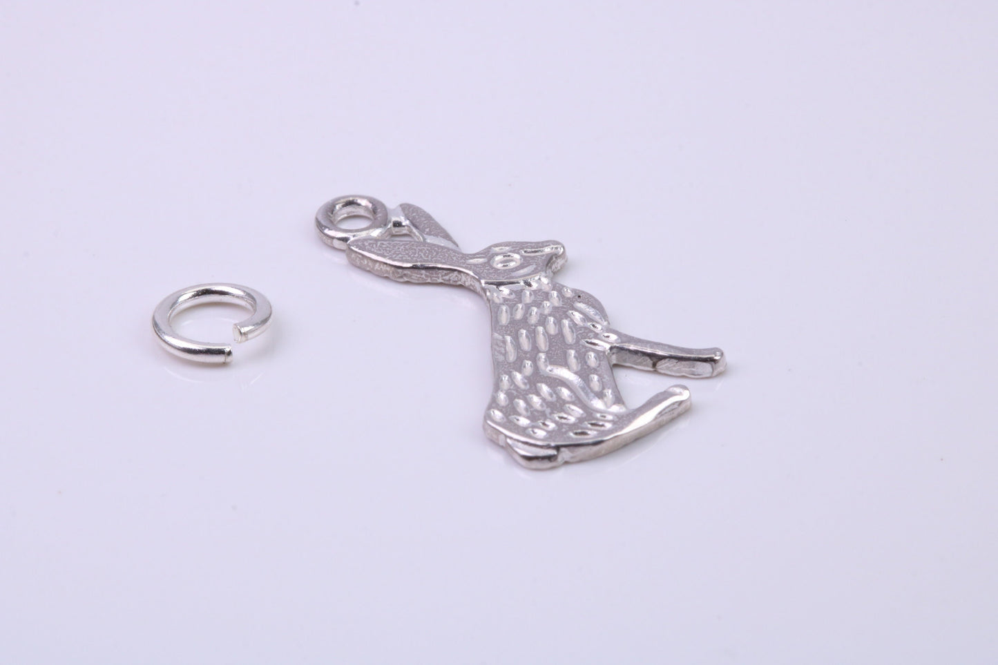 Hare Charm, Traditional Charm, Made from Solid 925 Grade Sterling Silver, Complete with Attachment Link