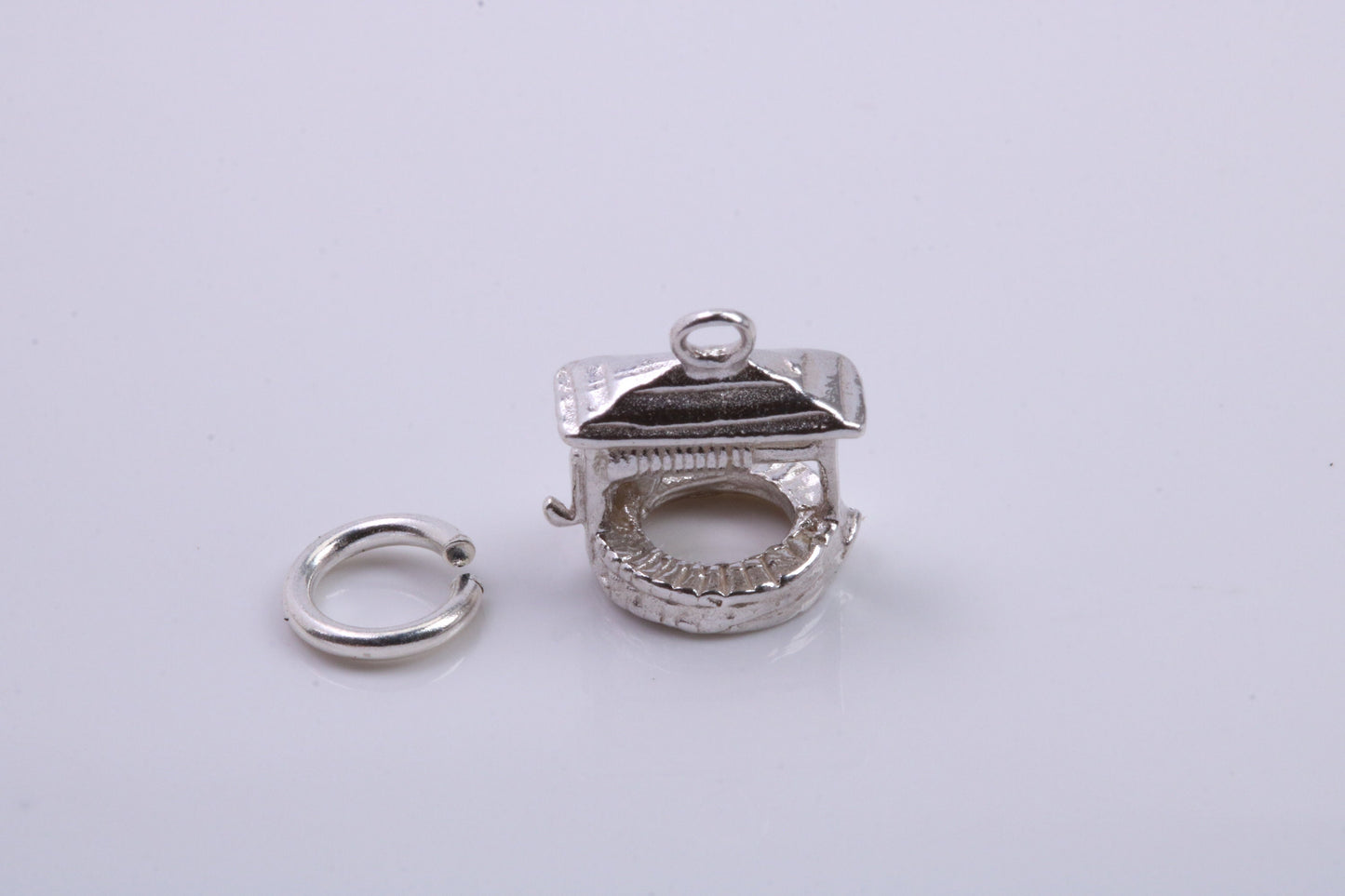 Water Well Charm, Traditional Charm, Made from Solid 925 Grade Sterling Silver, Complete with Attachment Link