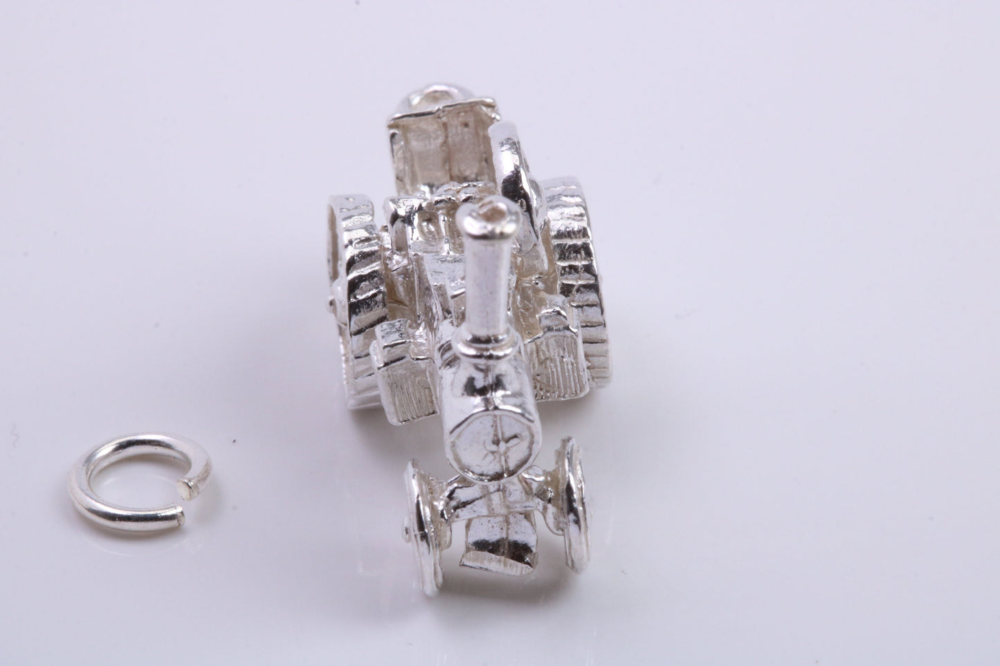 Locomotive Charm, Traditional Charm, Made from Solid 925 Grade Sterling Silver, Complete with Attachment Link