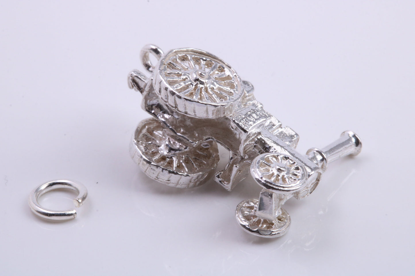 Locomotive Charm, Traditional Charm, Made from Solid 925 Grade Sterling Silver, Complete with Attachment Link