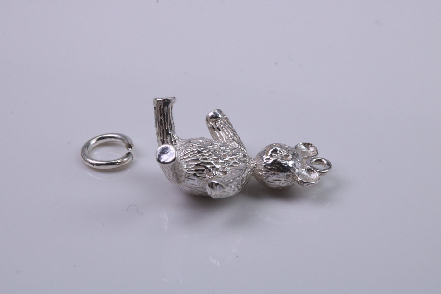 Teddy Bear Charm, Traditional Charm, Made from Solid 925 Grade Sterling Silver, Complete with Attachment Link