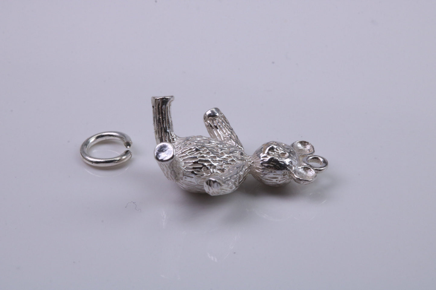 Teddy Bear Charm, Traditional Charm, Made from Solid 925 Grade Sterling Silver, Complete with Attachment Link