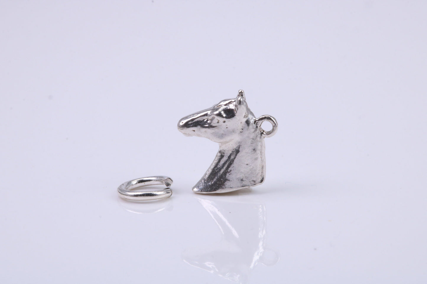 Horse Head Charm, Traditional Charm, Made from Solid 925 Grade Sterling Silver, Complete with Attachment Link
