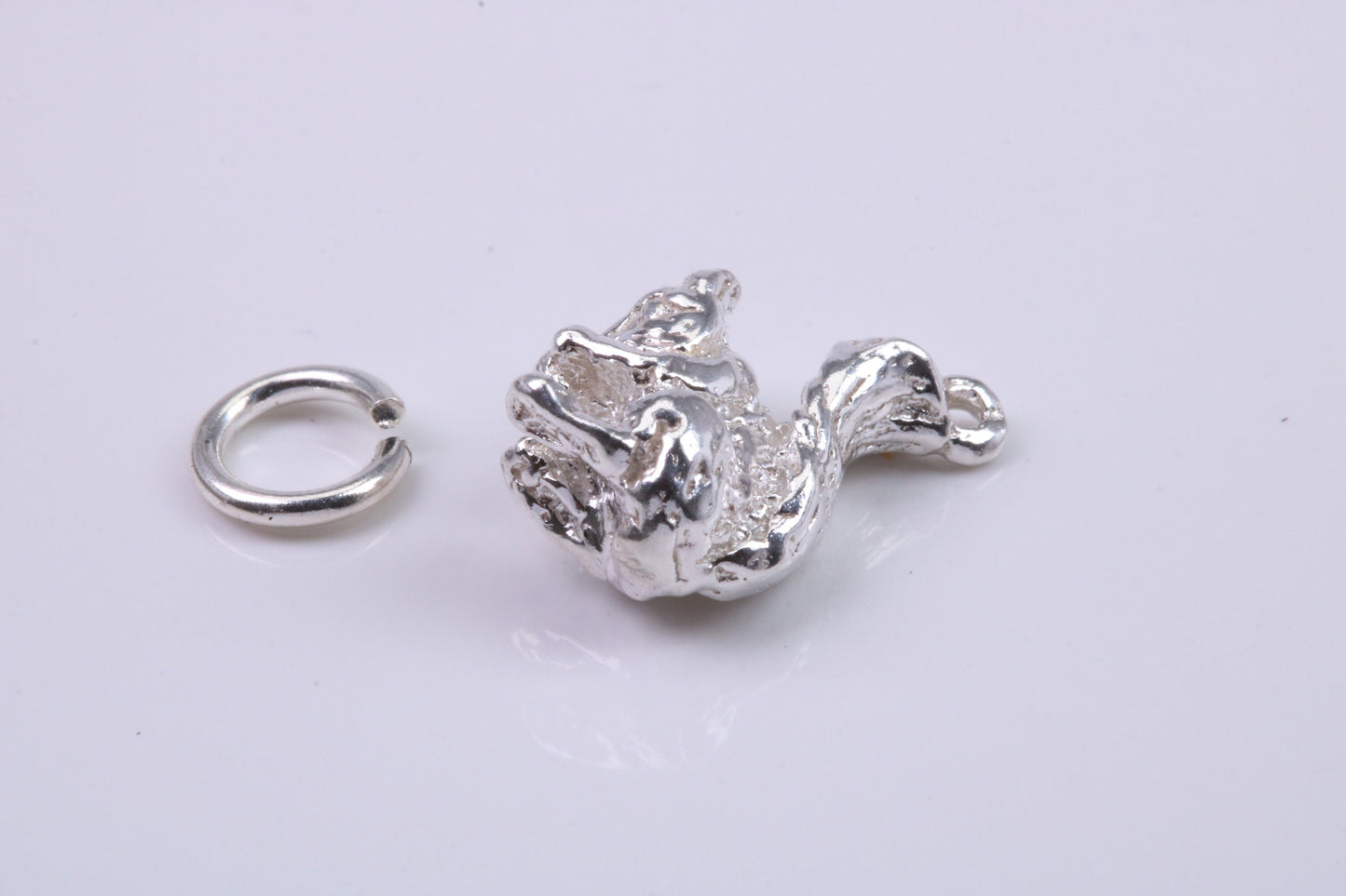 Squirrel Charm, Traditional Charm, Made from Solid 925 Grade Sterling Silver, Complete with Attachment Link