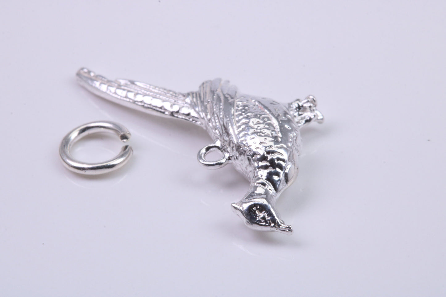 Pheasant Charm, Traditional Charm, Made from Solid 925 Grade Sterling Silver, Complete with Attachment Link
