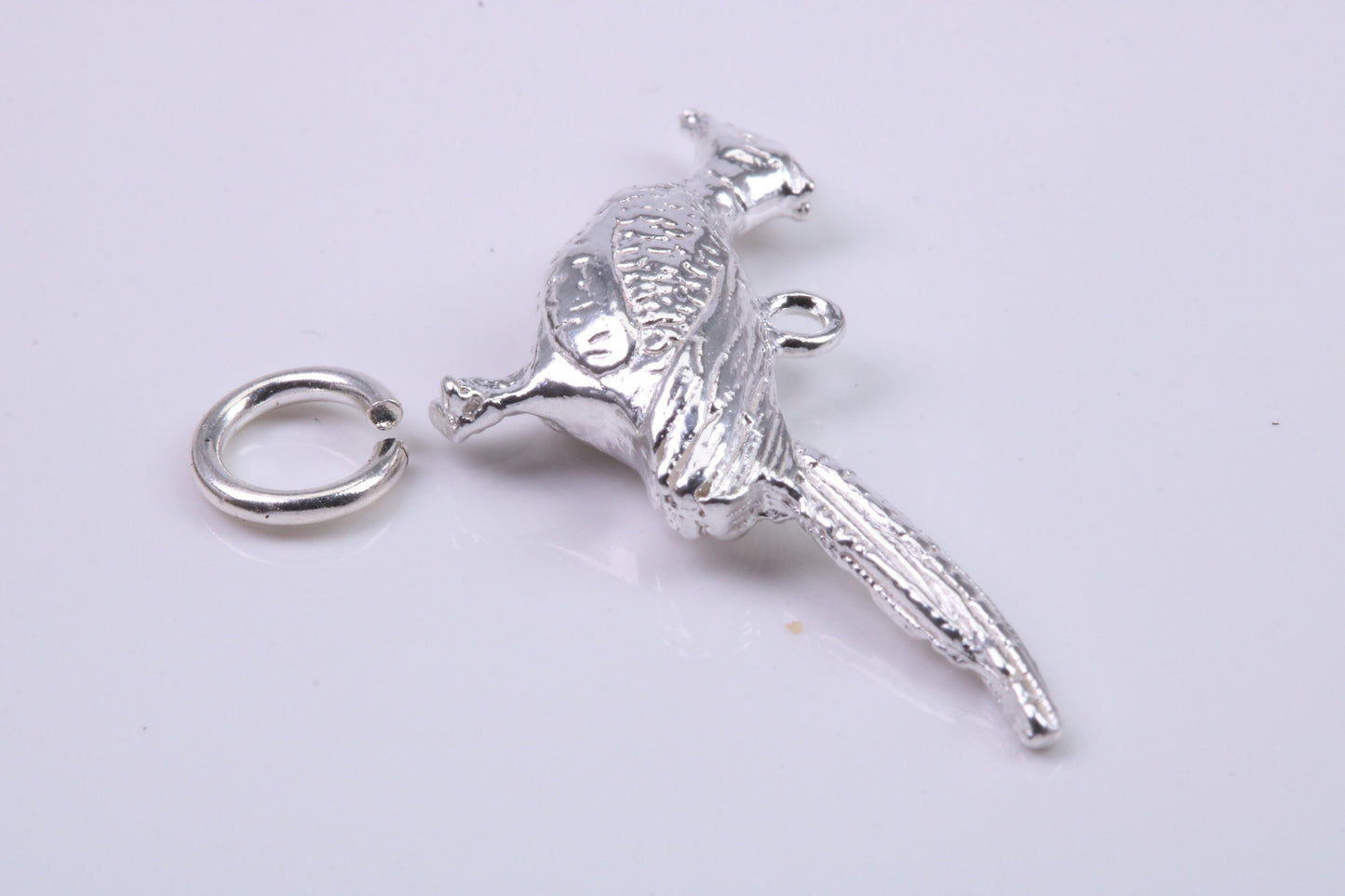 Pheasant Charm, Traditional Charm, Made from Solid 925 Grade Sterling Silver, Complete with Attachment Link