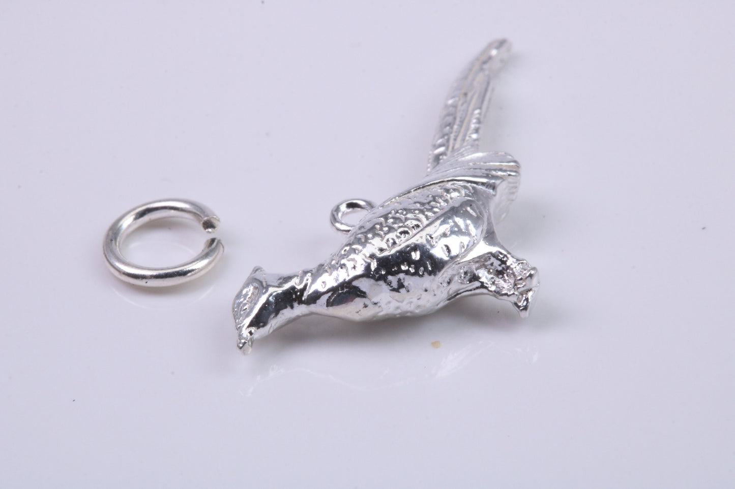 Pheasant Charm, Traditional Charm, Made from Solid 925 Grade Sterling Silver, Complete with Attachment Link