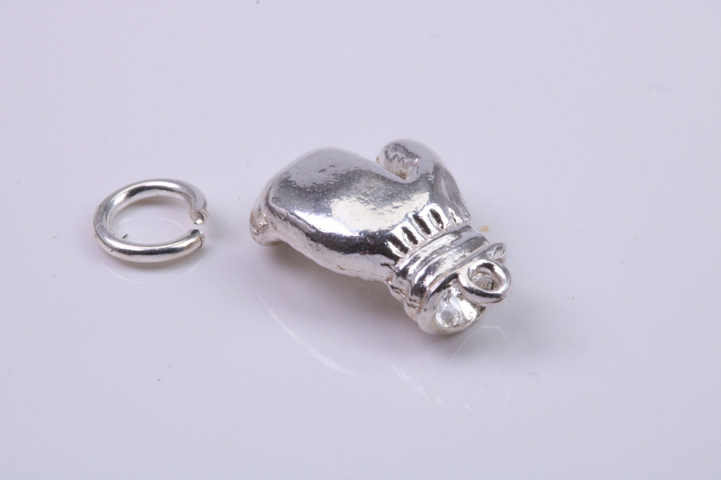 Boxing Glove Charm, Traditional Charm, Made from Solid 925 Grade Sterling Silver, Complete with Attachment Link