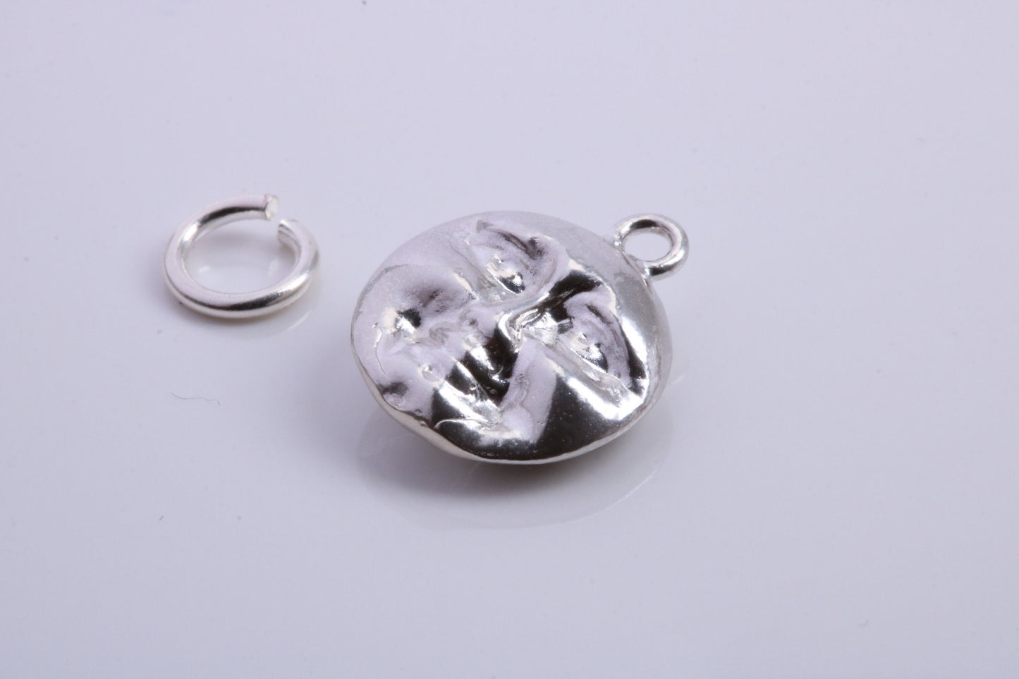 Moon Charm, Traditional Charm, Made from Solid 925 Grade Sterling Silver, Complete with Attachment Link