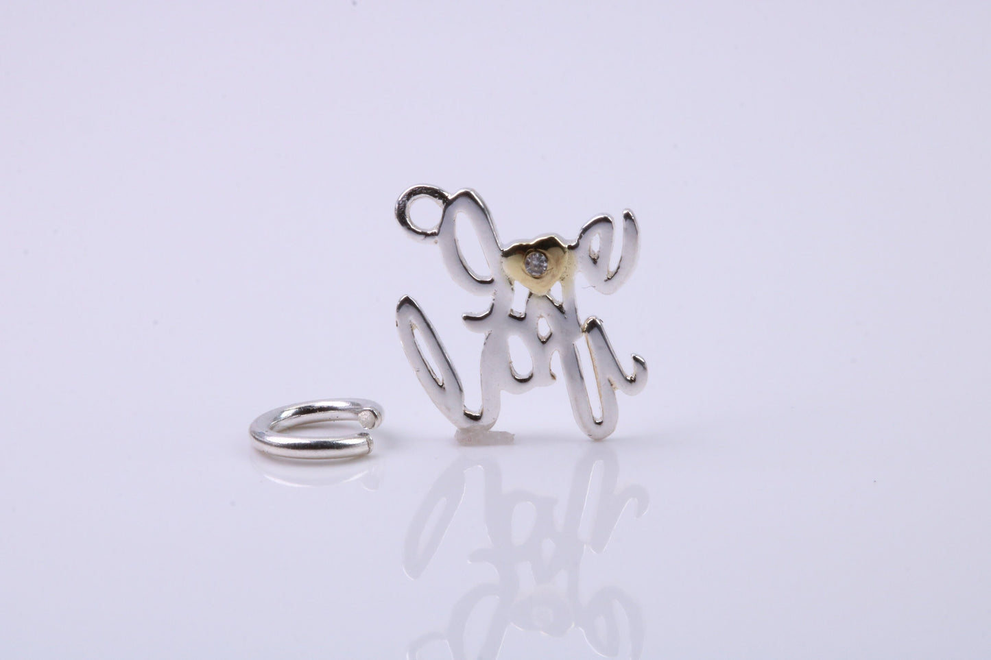 I Love You Charm, Traditional Charm, Made from Solid 925 Grade Sterling Silver, Complete with Attachment Link